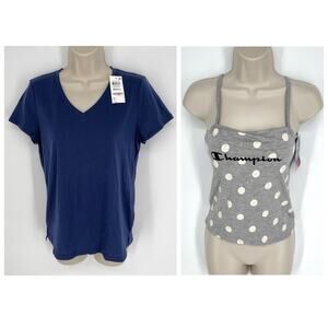 Charter Club, Champion 2 Pc PJ Sleep Tops NEW Size S Mixed Separates Navy, Gray